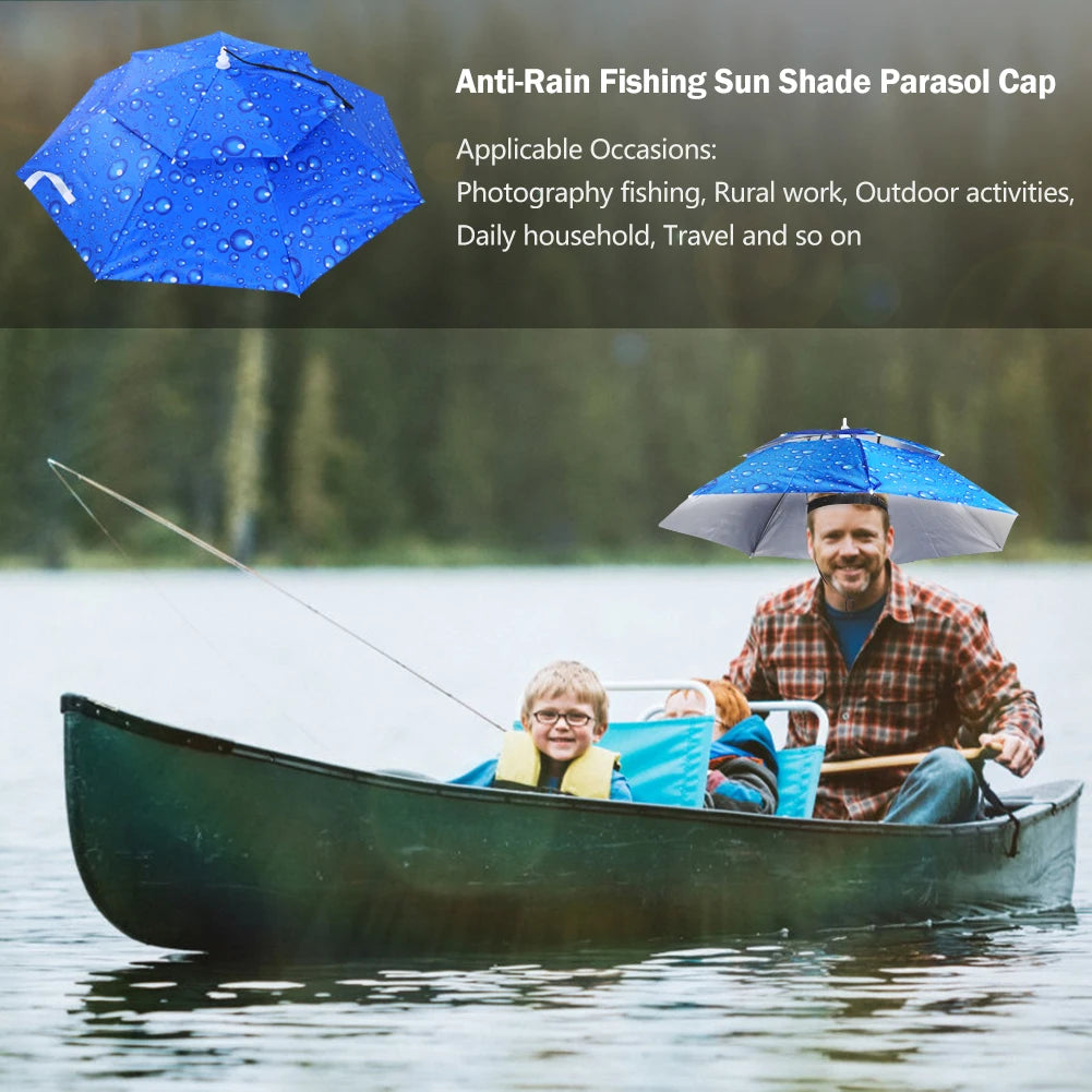 69/95cm Umbrella Hat, Foldable. Sunshade Headwear. Waterproof .