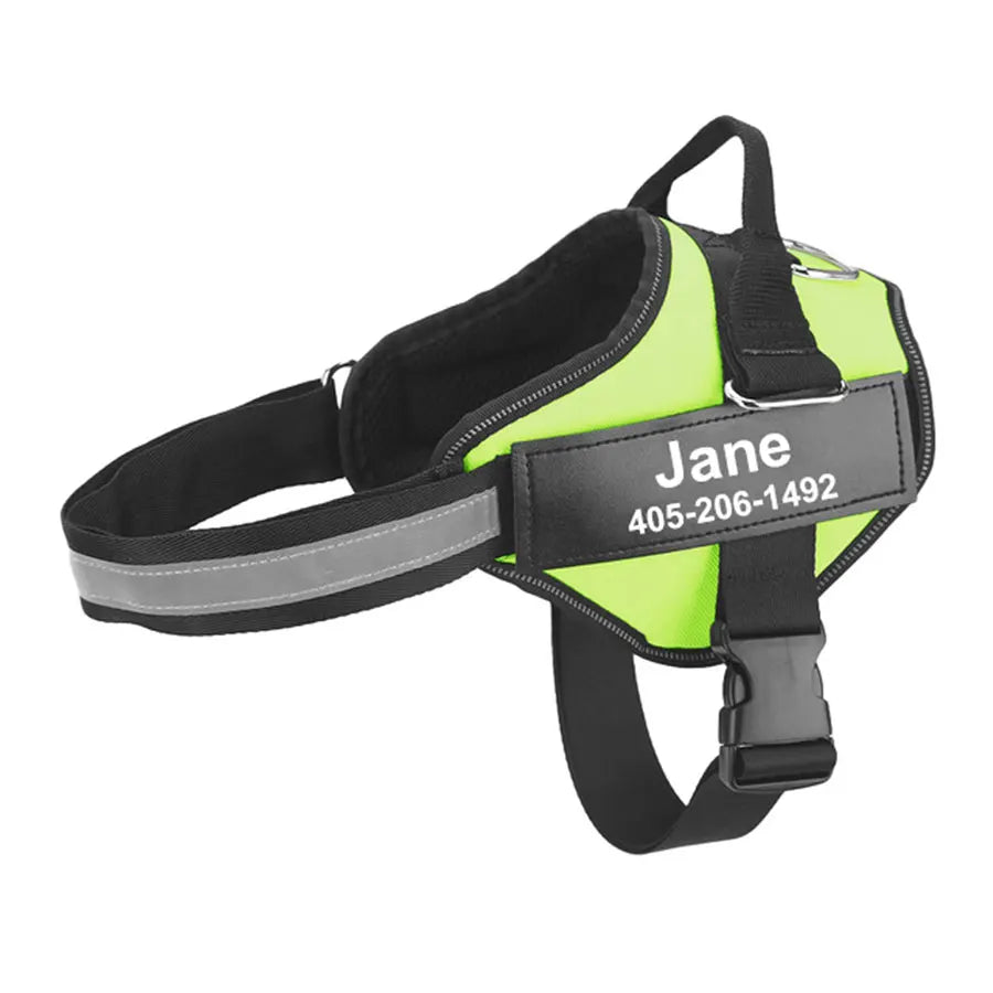 Dog Harness, NO PULL, Reflective, Breathable, Adjustable Pet Harness. Vest ID Custom Patch.