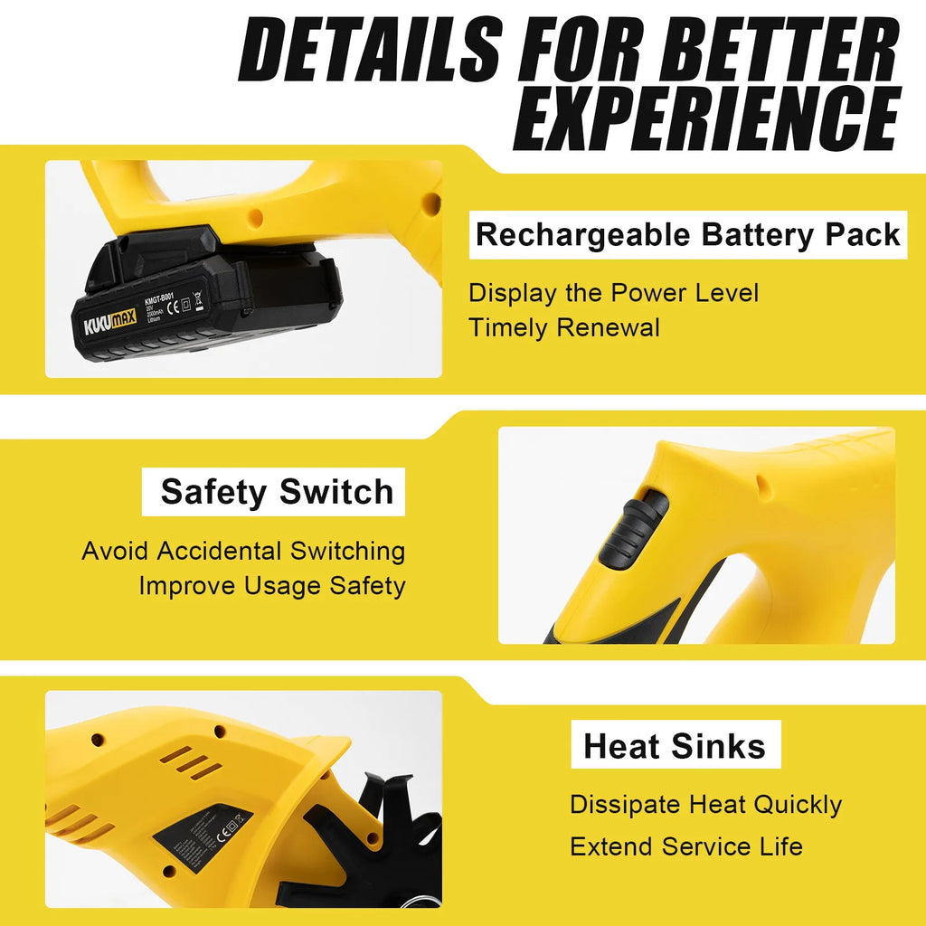 20V Cordless Electric Rototiller, Adjustable Height, 6.7Inch Tilling Depth, Lightweight.