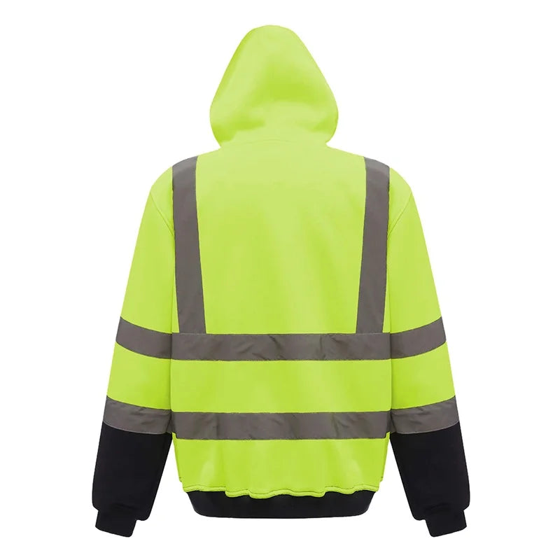 Winter Reflective Hoodie. Geometric Pattern High Visibility .