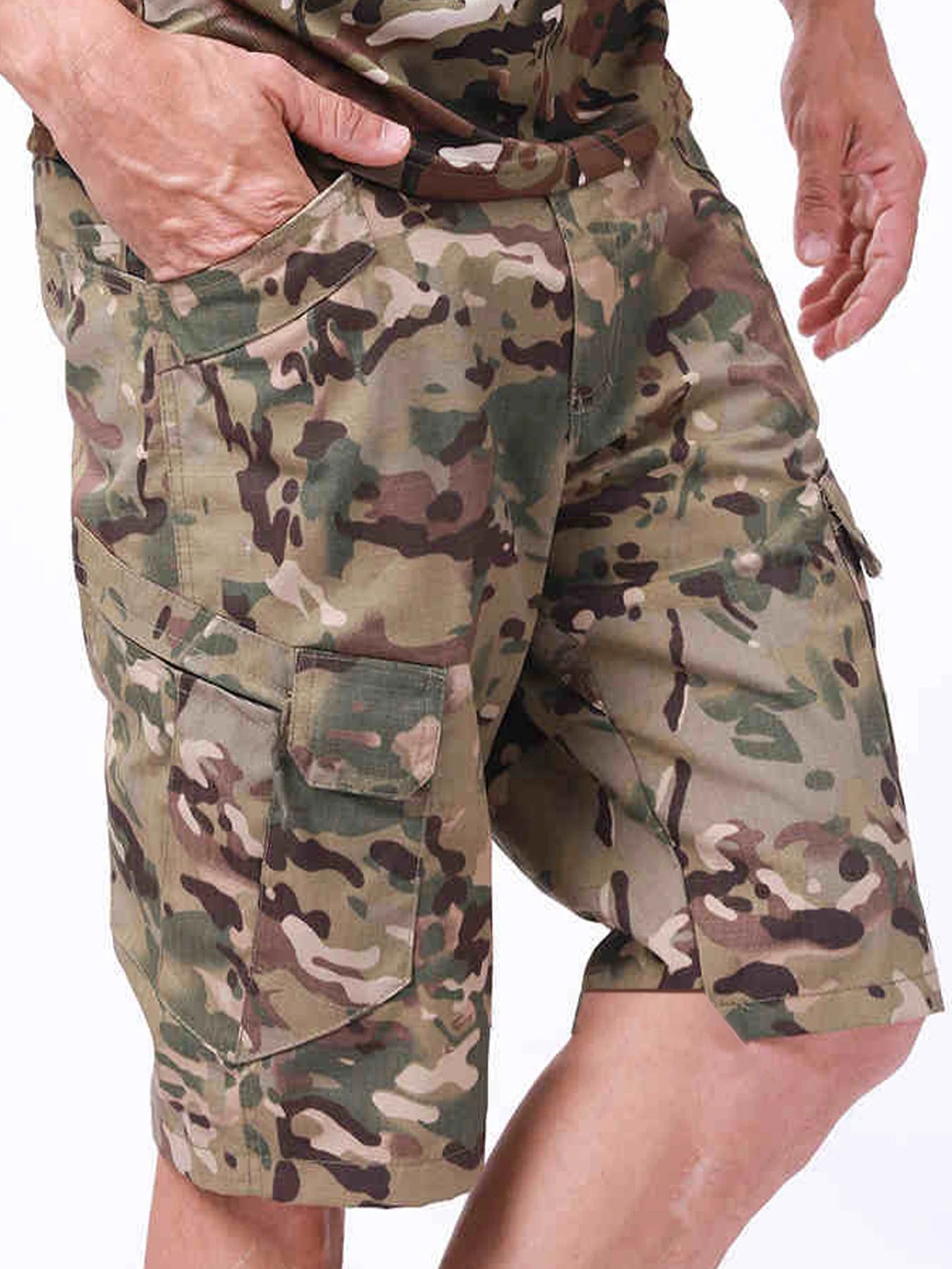 Cargo Shorts. Quick Dry, Multi-Pocket, Knee Length.