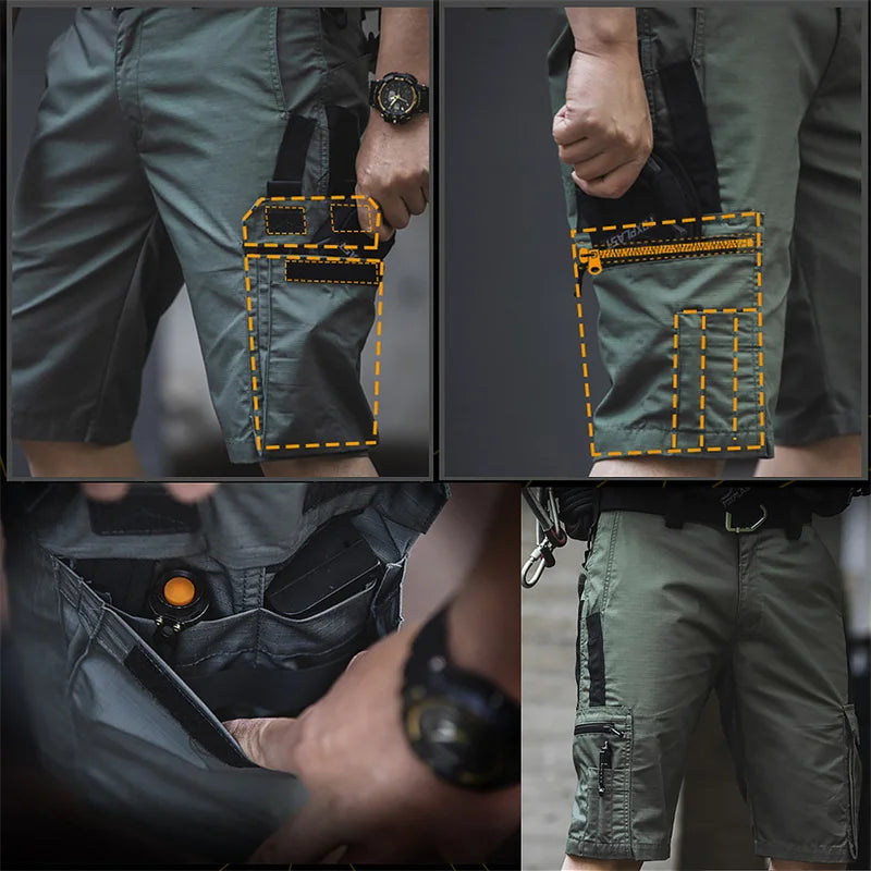 Tactical Shorts, Outdoor Work Pants. Men's Multi-pocket, Quick Dry, Wear-resisting Shorts.