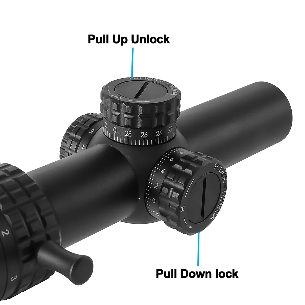 1-5X24 Tactical Optical Rifle Scope. Red and Green Illuminated Reticle.