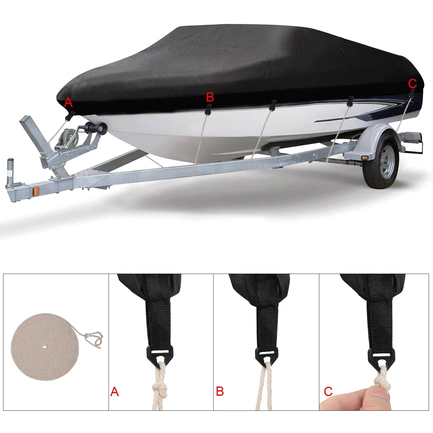 Heavy Duty, Waterproof Covers. Boat, 3Layer D40.