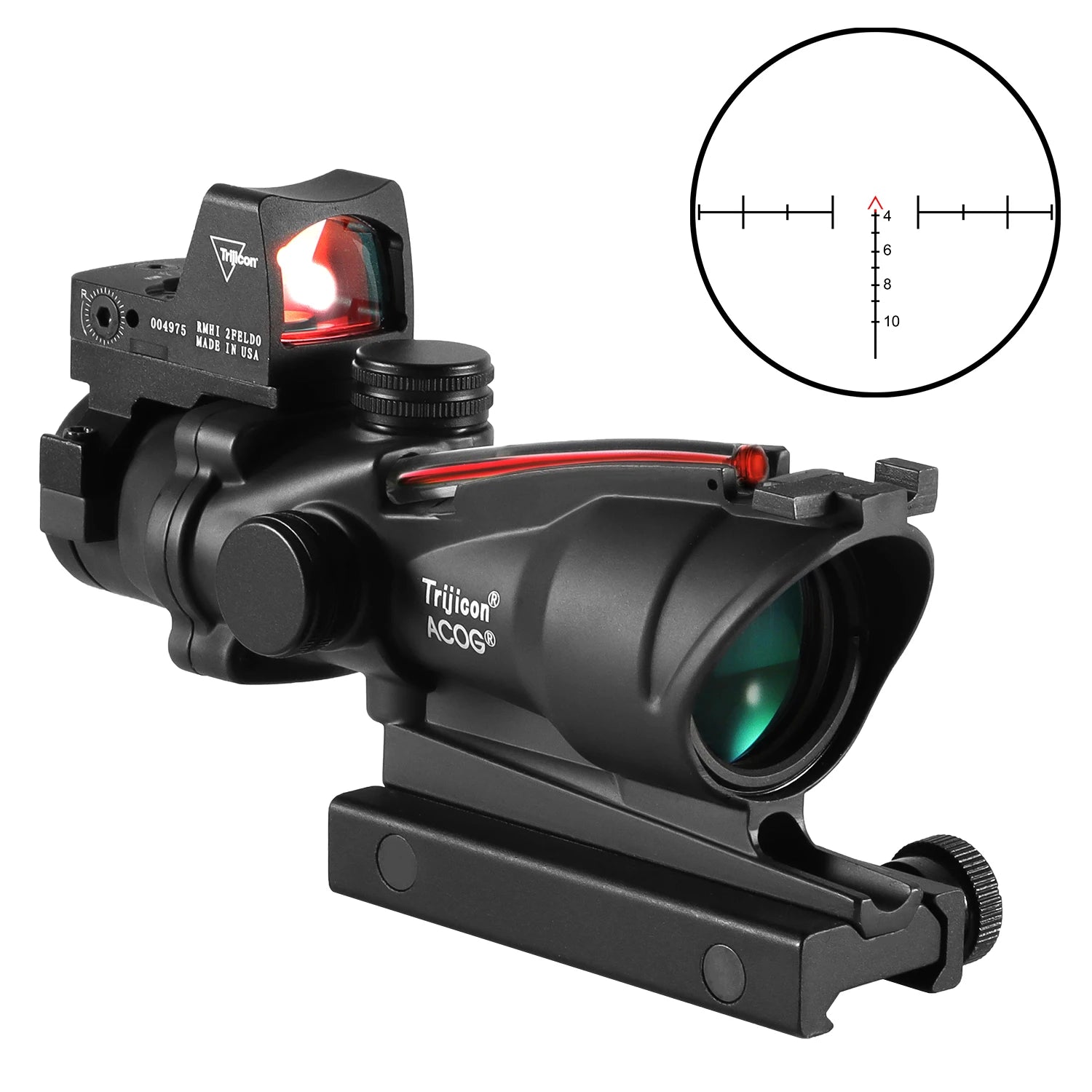 Adjustable 4x32 Red Dot. 1x , 4x Scope. Red Dot Tactical Scope, 20mm Rail Scope For Hunting.