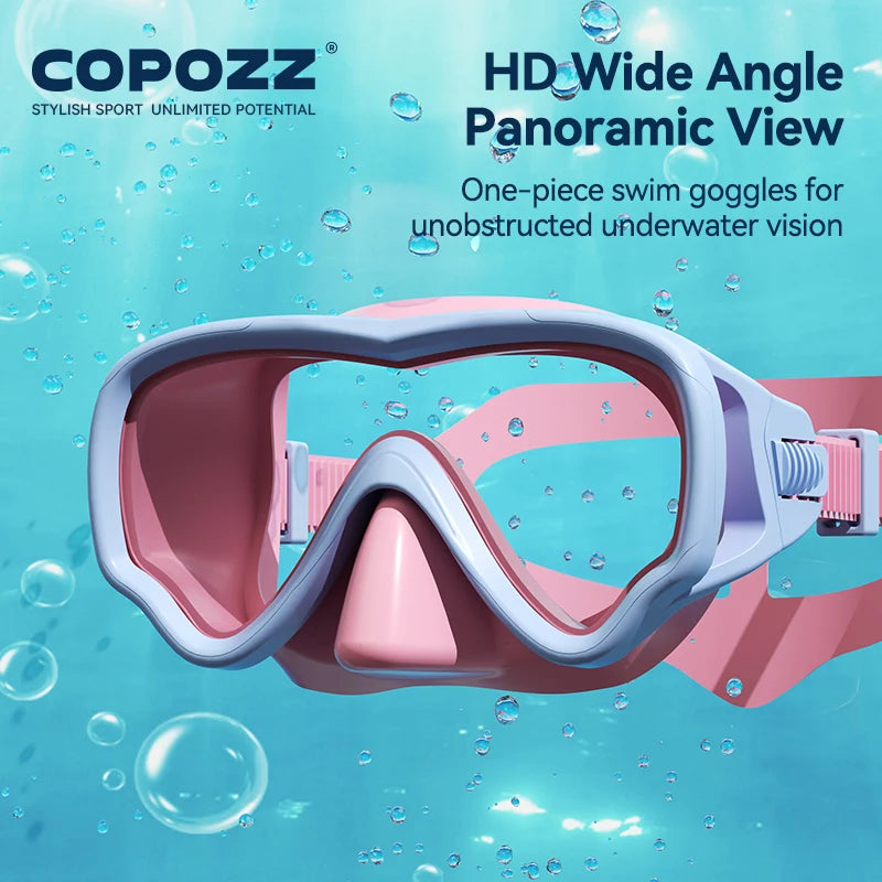 COPOZZ Diving Mask - Kids Full Face - HD Anti Fog Scuba Mask.