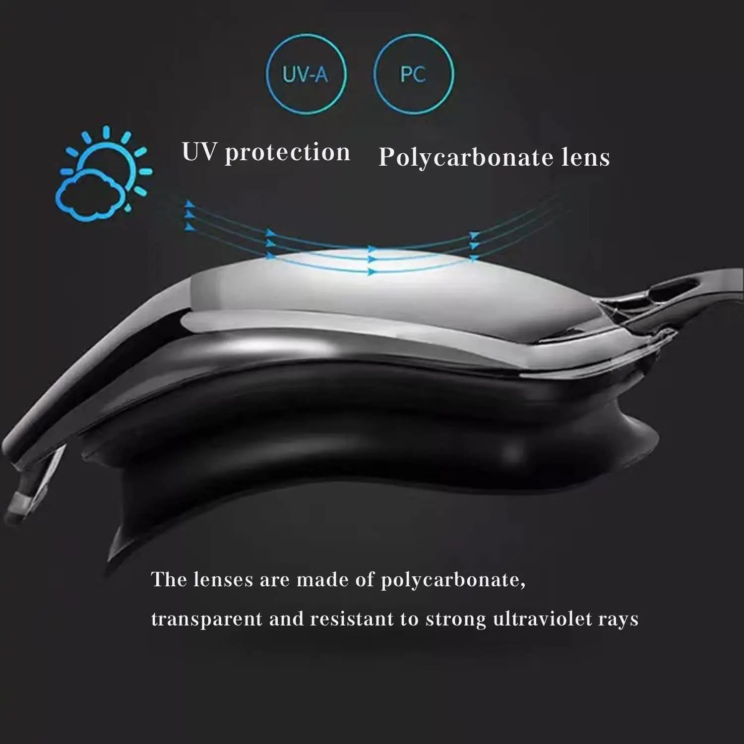 High-Quality Swim Goggles - Adjustable Nose Bridge & Headband, Anti-Fog & UV Protection.