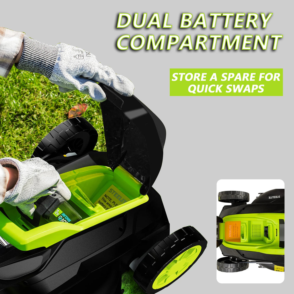 Deli 13" Electric Lawn Mower, 2-In-1 Lightweight - Brushless With 21V 4.0Ah Battery And Charger.