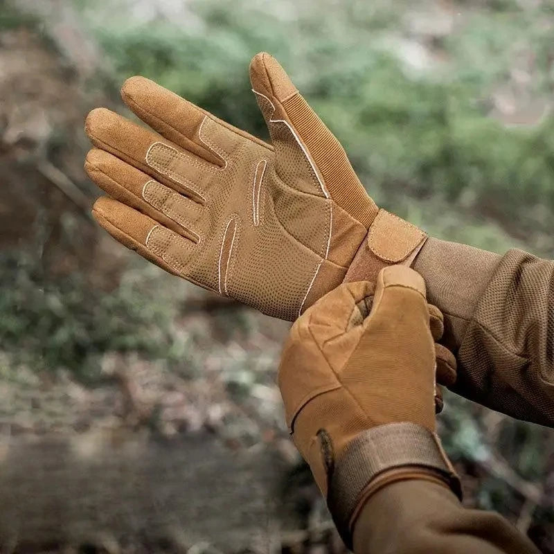 Winter Warm Tactical Gloves, Men's Rubber Shell Protection. Thickened All Finger Touch Screen.