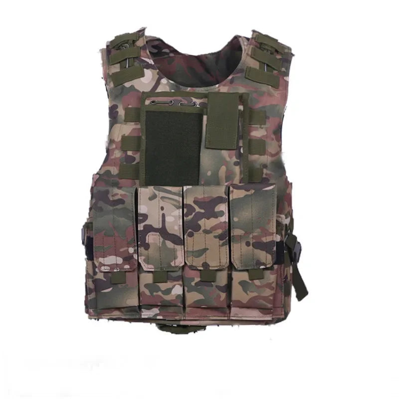 Hunting Camouflage Vest. Combat, Security Tactical Vest. Airsoft Assault Molle Vest.