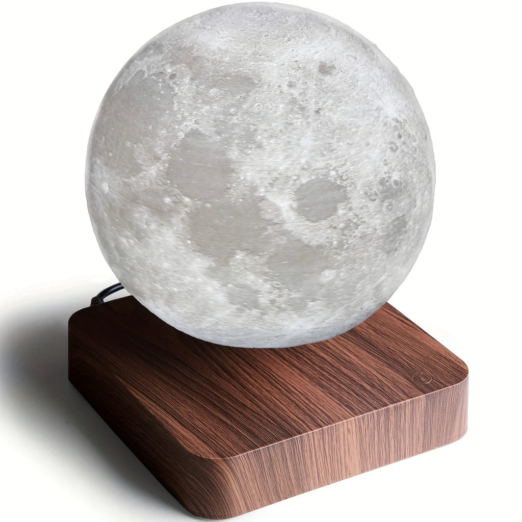 Levitating Moon Table Lamp, Magnetic Floating Night Light With 3 Lighting Modes, 3D Printed Levitation Bedside Table Lamp.