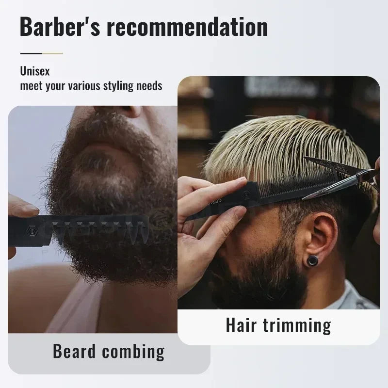 New 2 In 1 Folding Combs. Plastic Wide Tooth, Oil Head Comb. Beard, Hair Styling Tools.