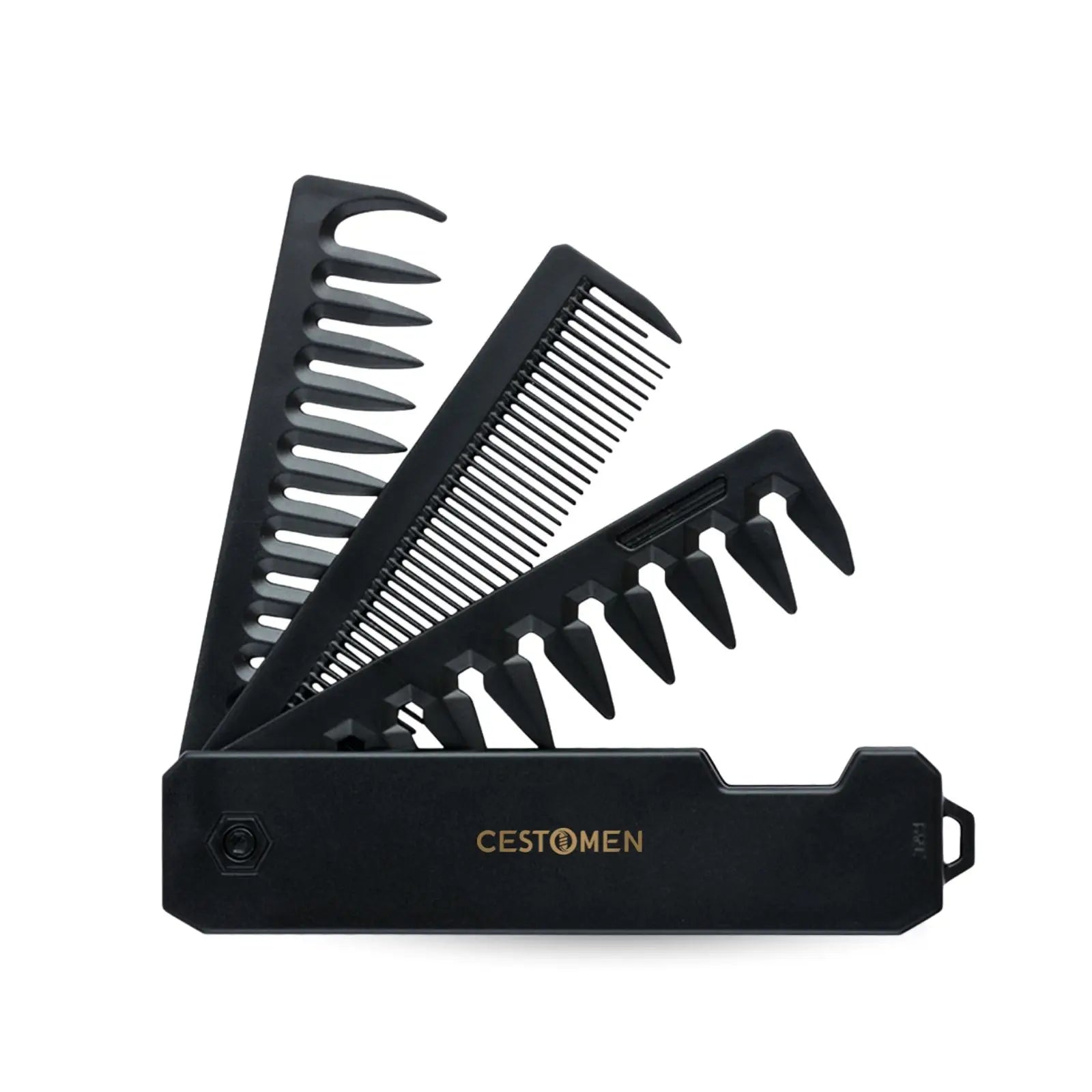 New 2 In 1 Folding Combs. Plastic Wide Tooth, Oil Head Comb. Beard, Hair Styling Tools.