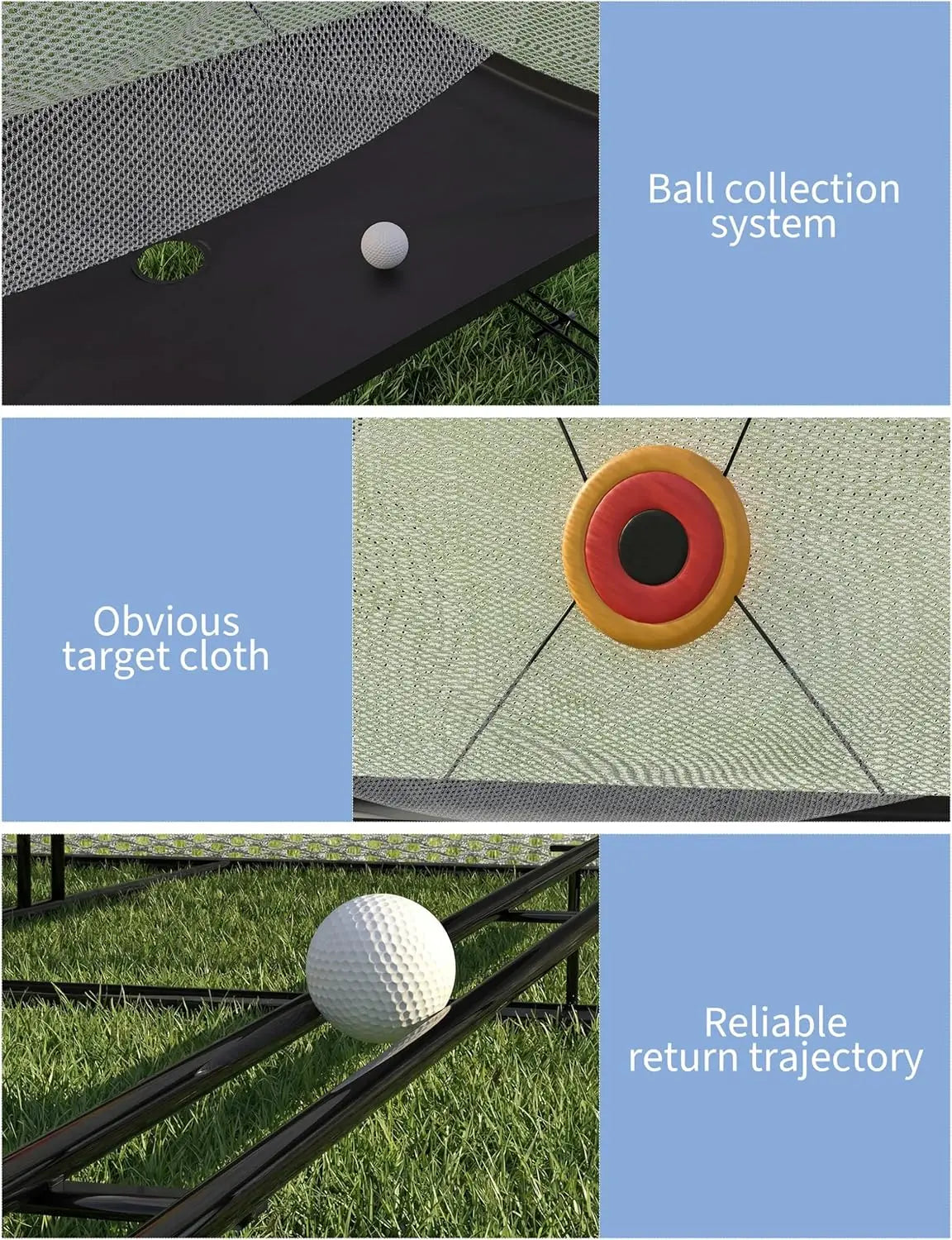 Golf Cage 10x8Ft Practice Hitting Net with Ball Return Ball Blanket for Backyard Indoor Chipping Practice Swing Training Nets