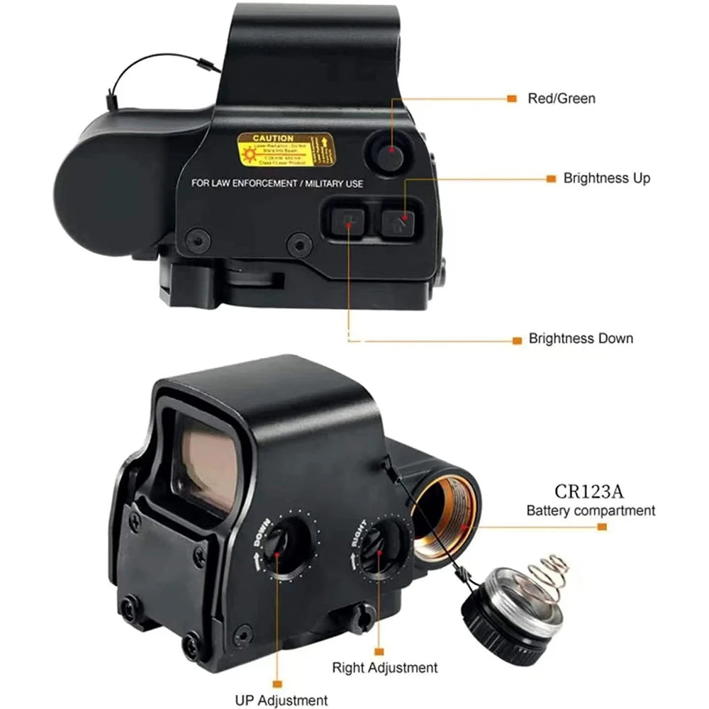 Holographic , Red- Green Dot, Reflex Sight with Picatinny 20mm Quick Release Mount.