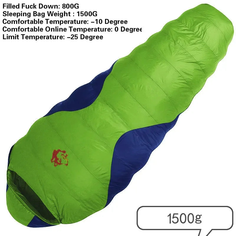 MOUNTAIN HIKER Down Sleeping Bag. Duck down Feather Filled. 4 Seasons.