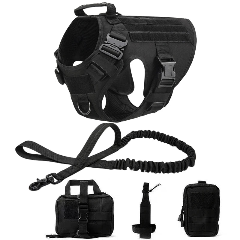 Tactical Military Vest,Tactical Training Dog Harness and Leash Set For All Breeds Dogs.