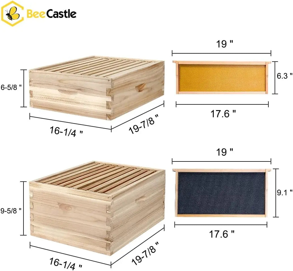 10-Frame Complete Bee Hive Starter Kit With Frames And Waxed Foundations.