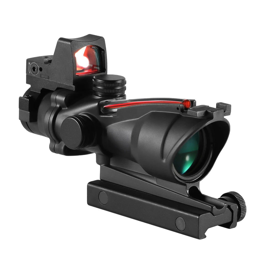 Adjustable 4x32 Red Dot. 1x , 4x Scope. Red Dot Tactical Scope, 20mm Rail Scope For Hunting.