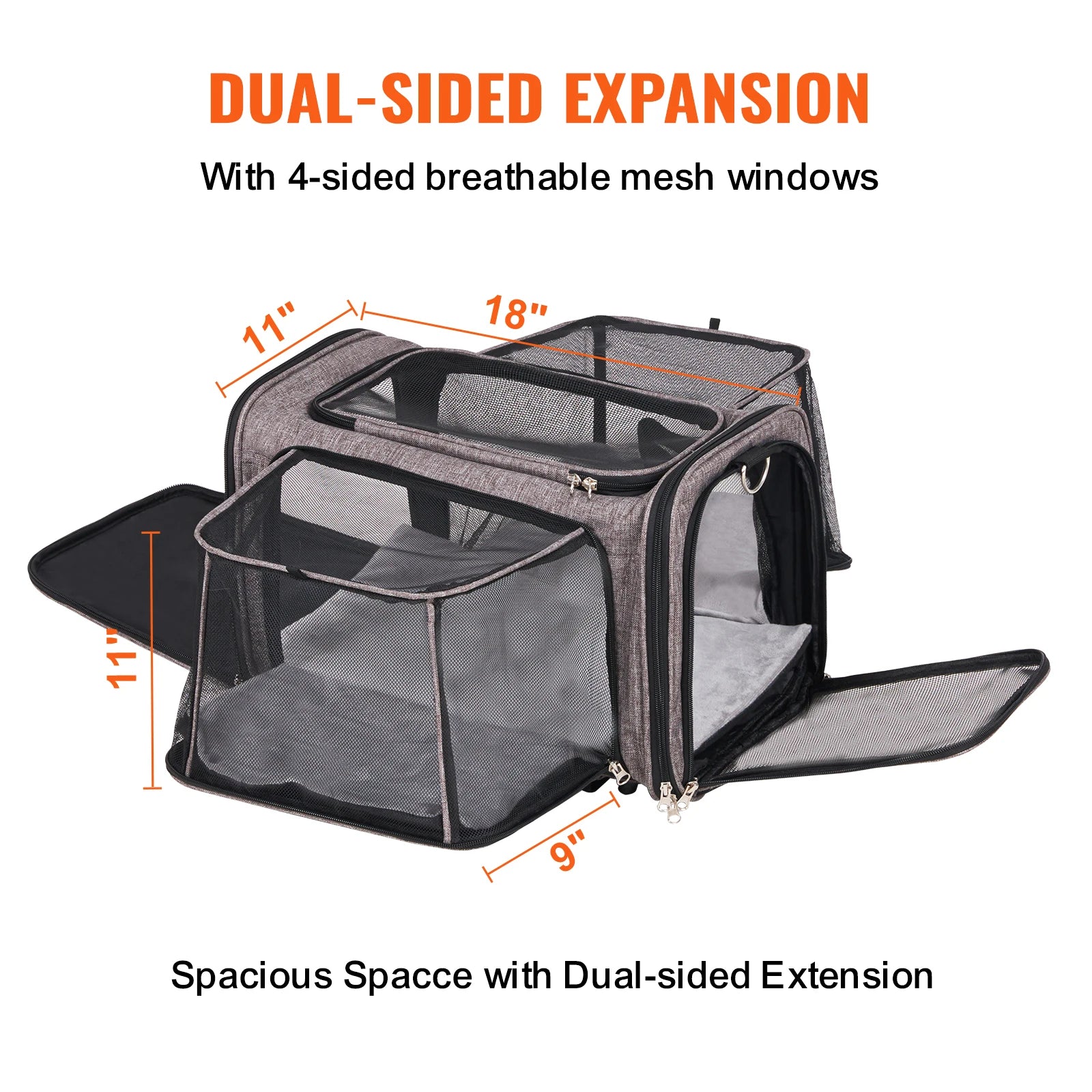 Pet Carrier- Breathable Backpack With Telescopic Handle- Wheels And Shoulder Strap.