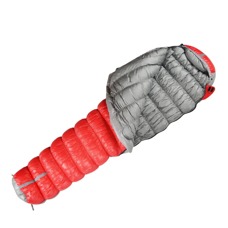 Oversized Mummy - Goose Down Sleeping Bag. Very Warm For Camping And Hiking