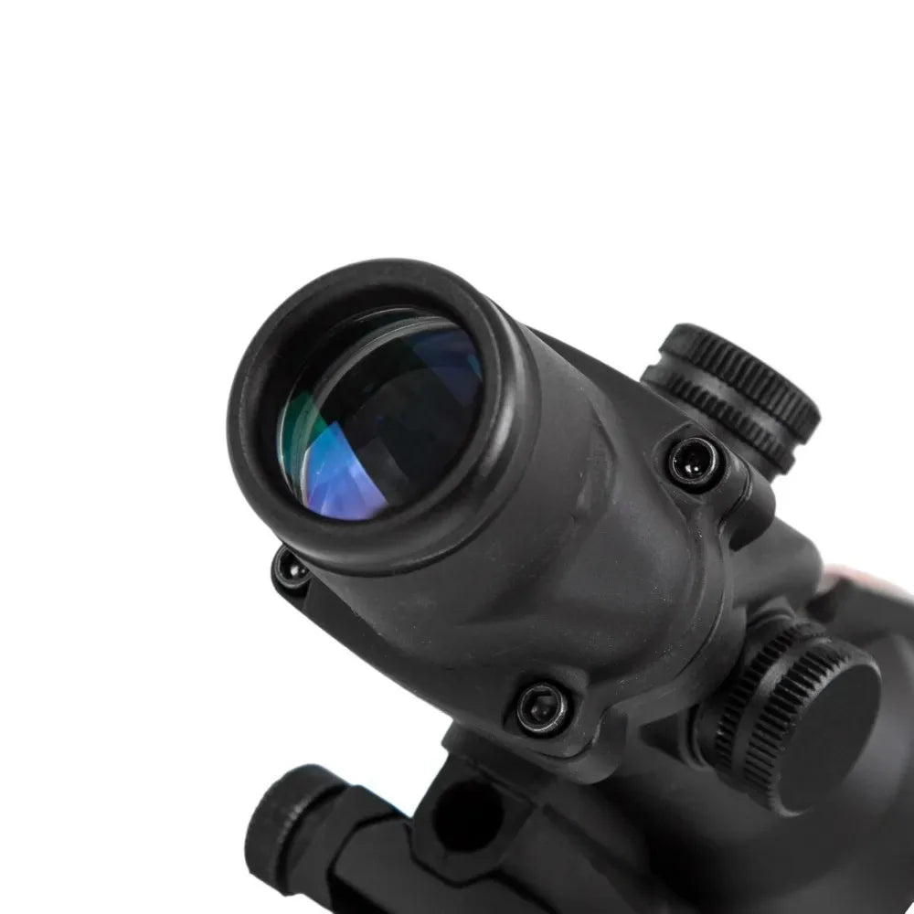 4X32 Hunting Rifle scope. Real Fiber Optics, Green, Red Dot Illuminated, Etched Optical Sight.