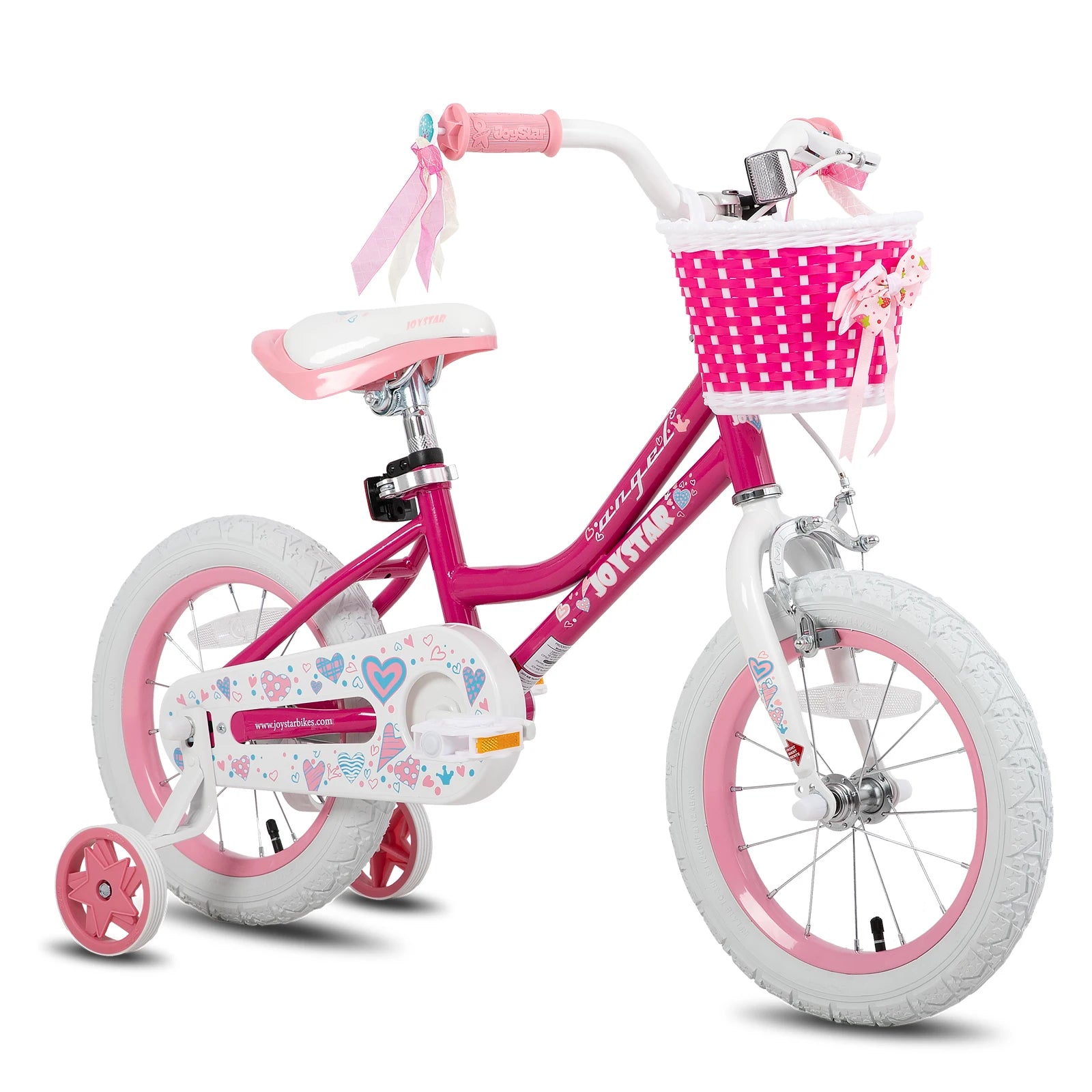 Colorful Girls Bike with Basket & Training Wheels, 12, 14, 16, 18 Inch Kids Bike - Foot Brake.