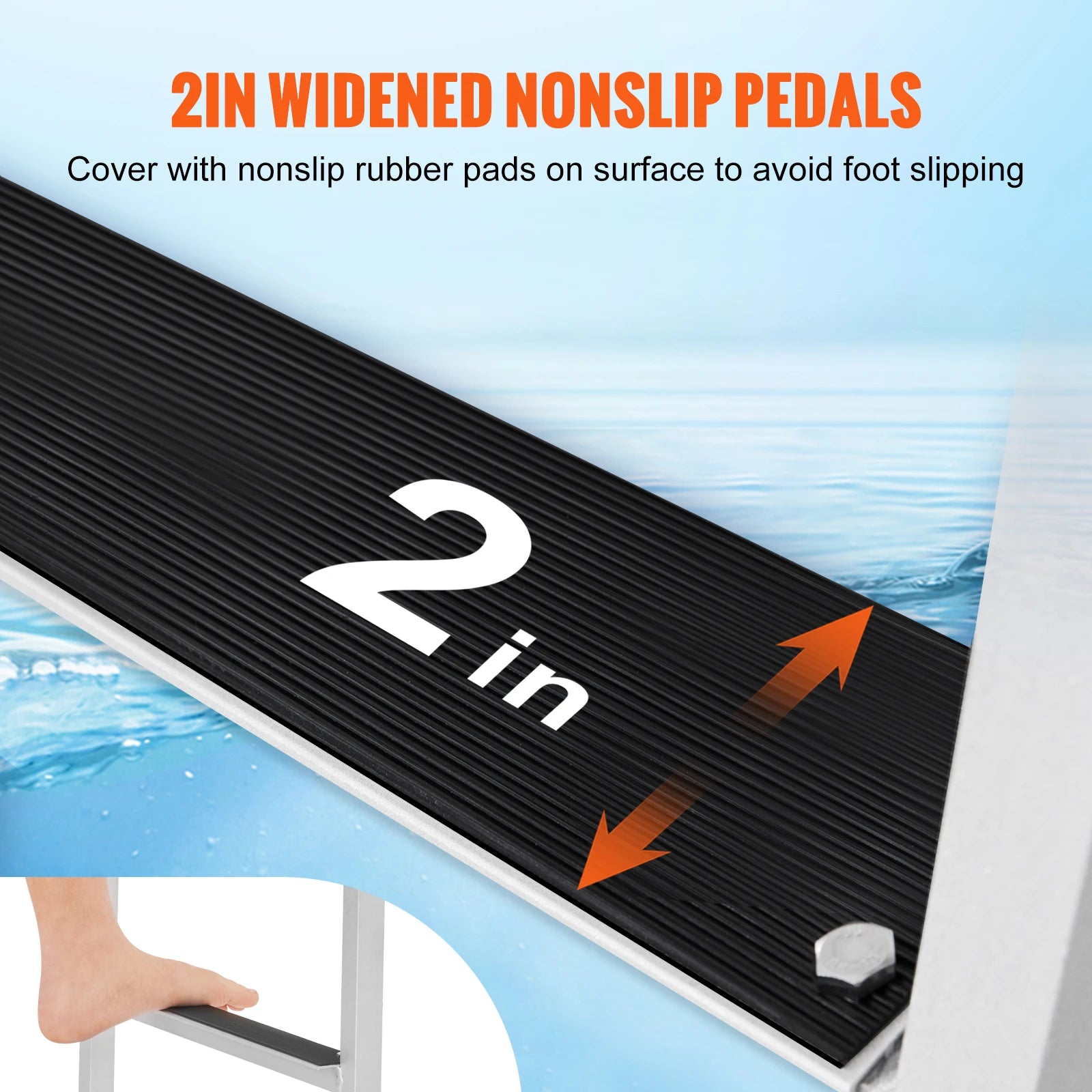 VEVOR 3/4/5 Steps Flip Up Dock Ladder. Boat Boarding.