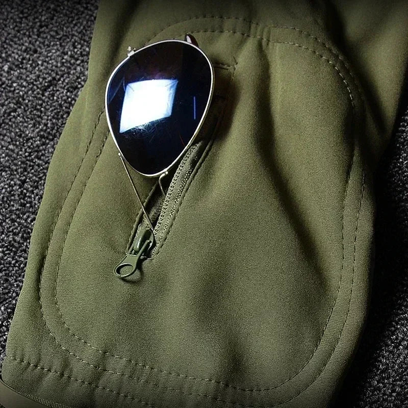 Tactical Waterproof Men's Camo Set. Soft Shell Fleece, Winter Suit, Windbreak. Multi Pocket.