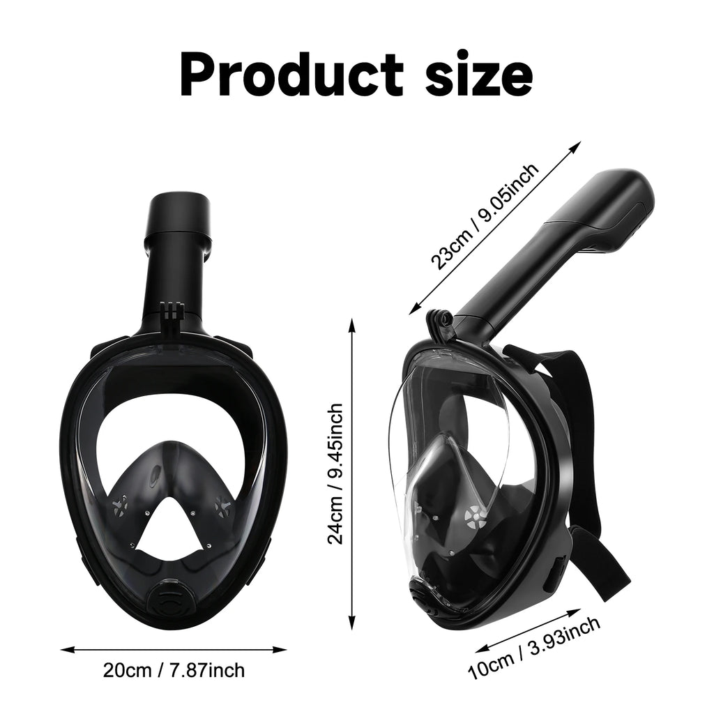 Professional Full Face Snorkel Mask. Anti-Fog, Anti-Leak.