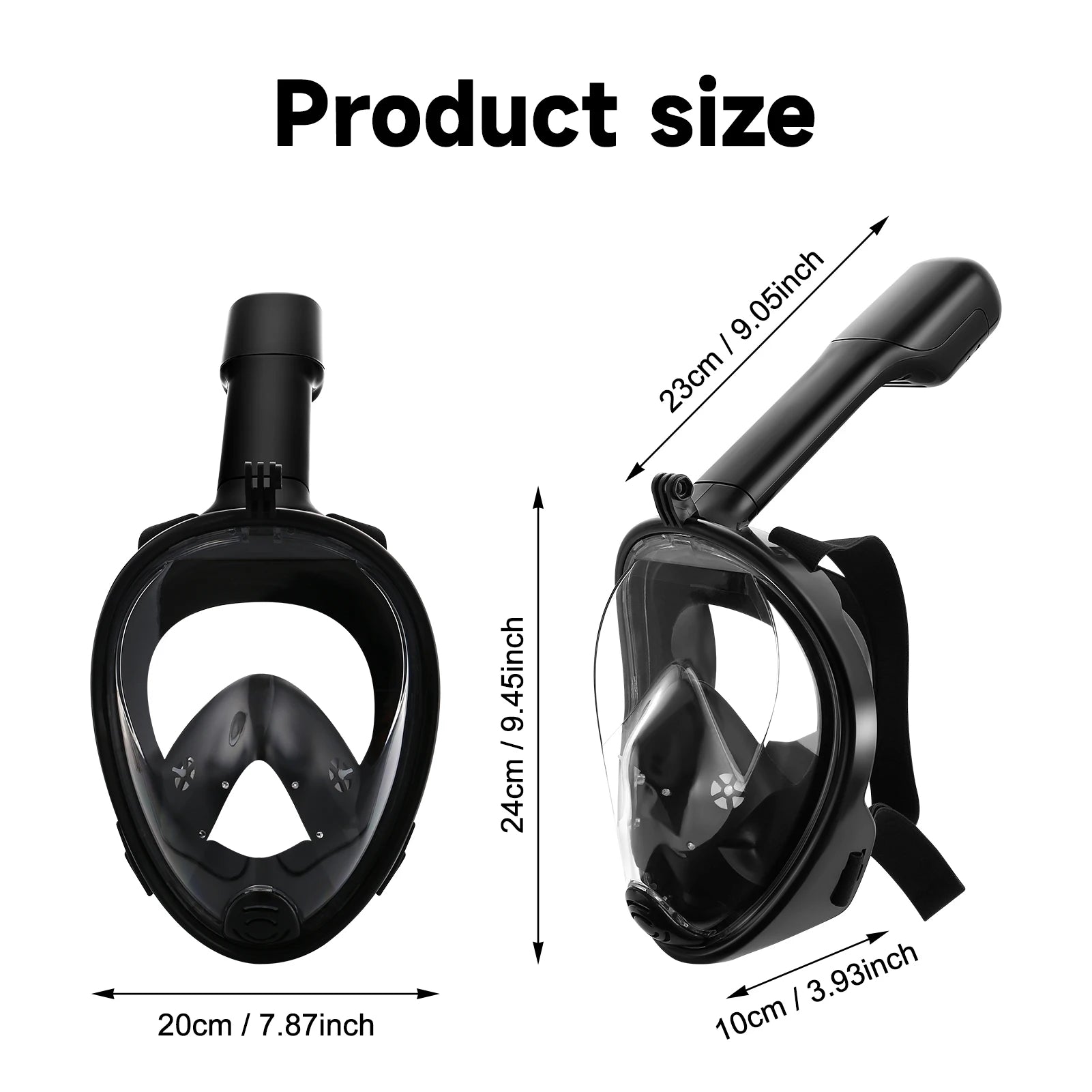 Professional Full Face Snorkel Mask. Anti-Fog, Anti-Leak.
