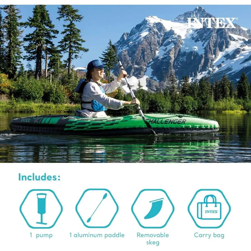 INTEX Inflatable Kayak. 86in. Kayak Paddles ,High-Output Pump, Super Strong PVC.