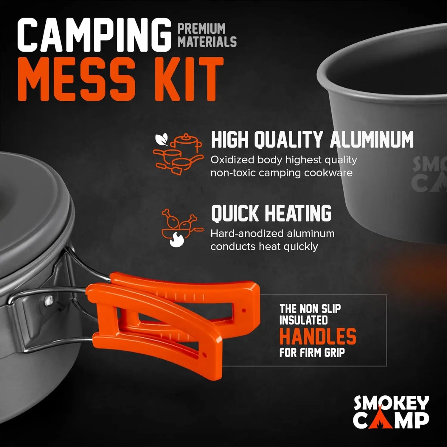 Camping Cookware Set with Stove - All in One, Non-Stick .