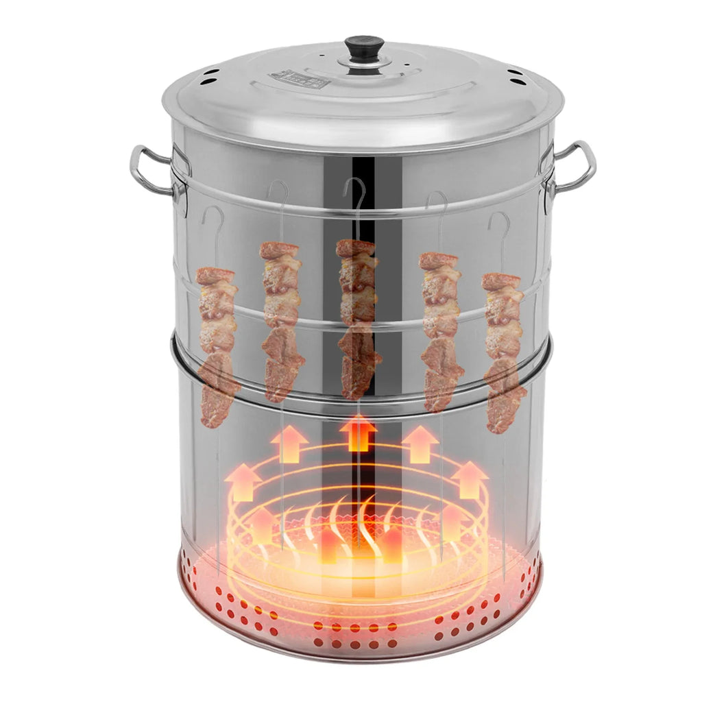 Stainless Steel Barbecue Grill Charcoal Grill with 50* Skewers for Camping & BBQ.