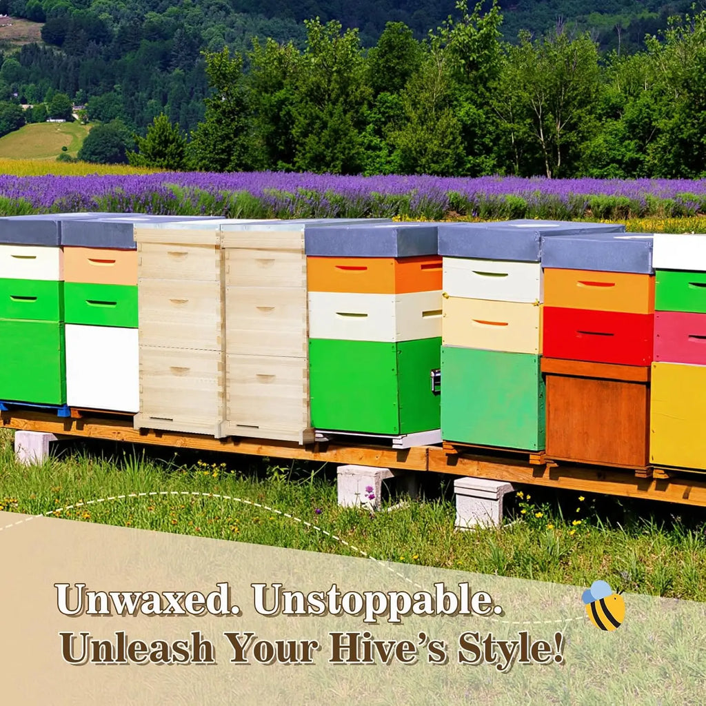 10-Frame Complete Bee Hive Starter Kit With Frames And Waxed Foundations.