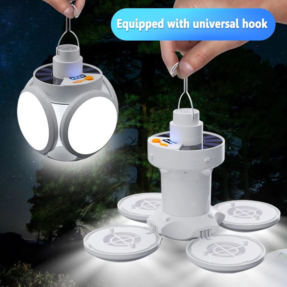 LED Solar Camping Light Bulb. Rechargeable, Portable Lantern.
