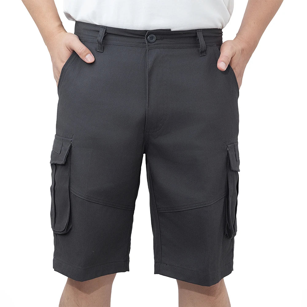Mens Cargo Shorts. Casual Work Wear, 100% Cotton. High-Quality Outdoor Hiking Shorts, 6 Pockets.