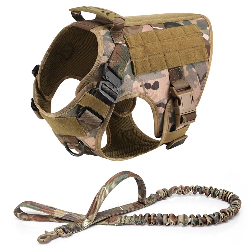 Tactical Military Vest,Tactical Training Dog Harness and Leash Set For All Breeds Dogs.
