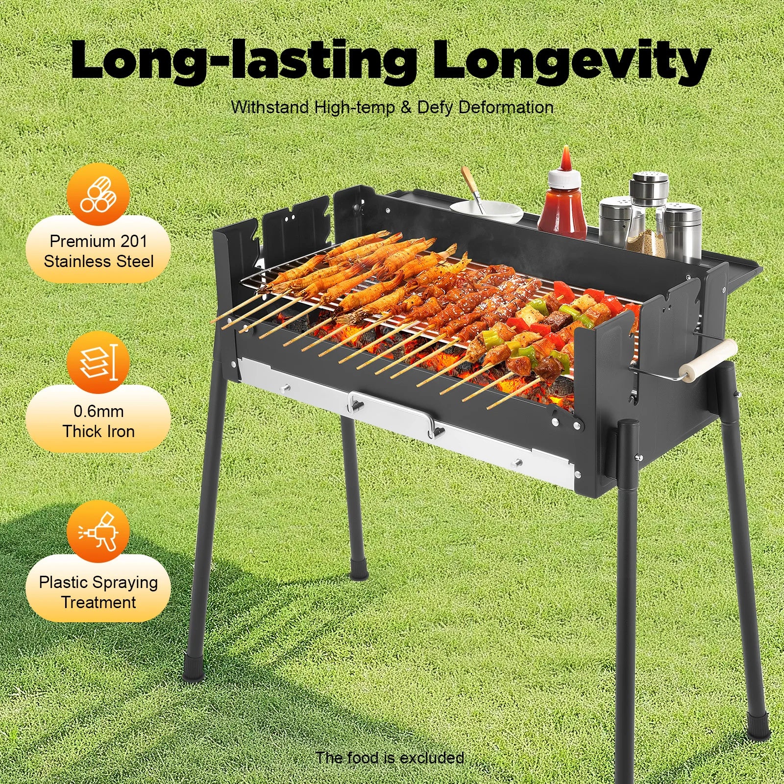Stainless Steel foldable, Portable BBQ For Outdoor Cooking .