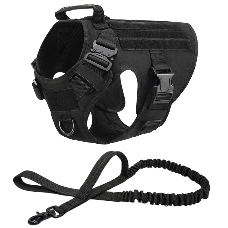 Tactical Military Vest,Tactical Training Dog Harness and Leash Set For All Breeds Dogs.
