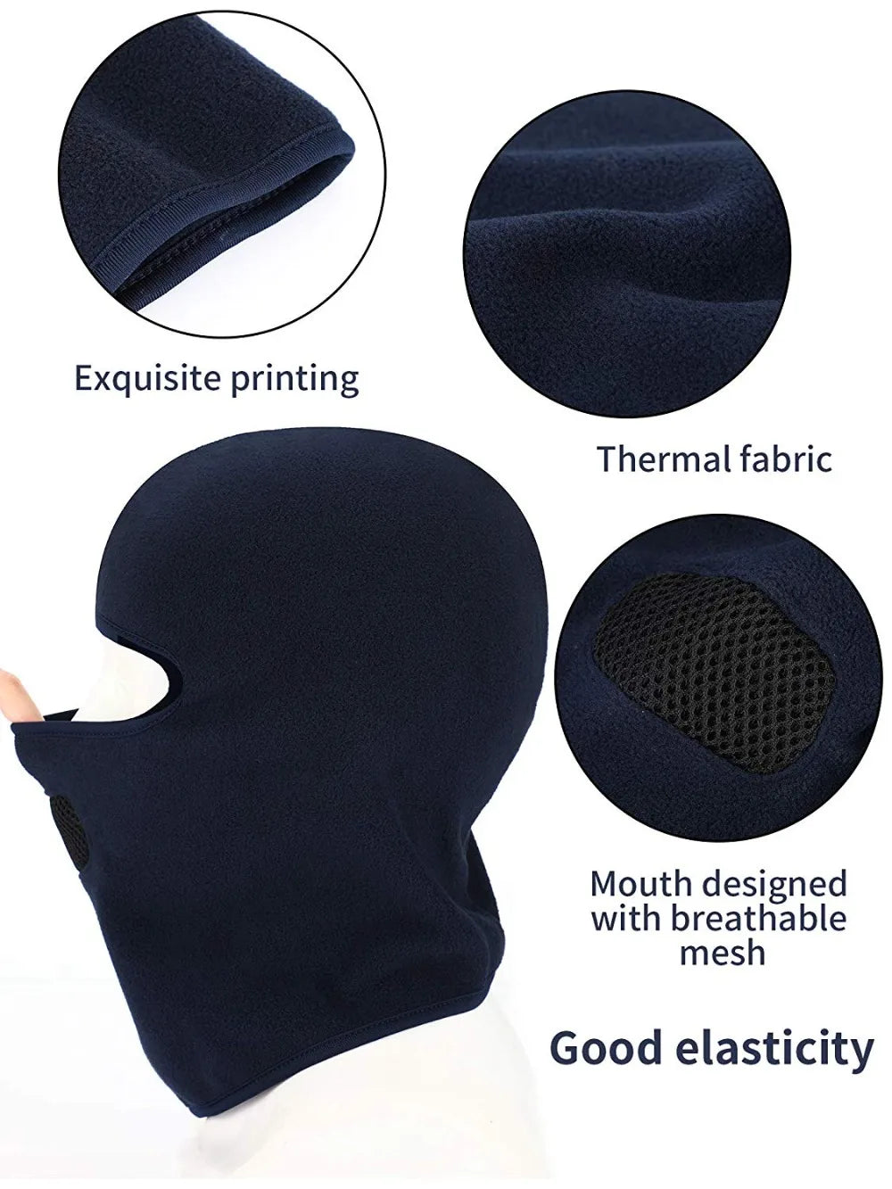 Full Face Mask- Balaclava Fleece. Neck Warmer- Hood .
