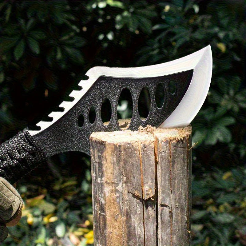 Jungle Camping Axe & Knife - Non-Slip Handle. Nylon Sheath.