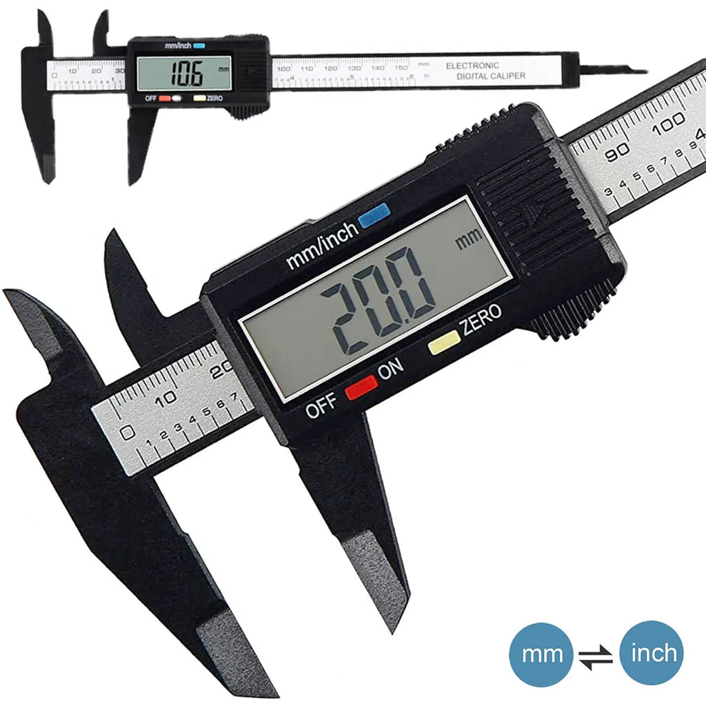 150mm, 100mm Electronic Digital Caliper. Carbon Fiber, Dial Vernier Caliper.