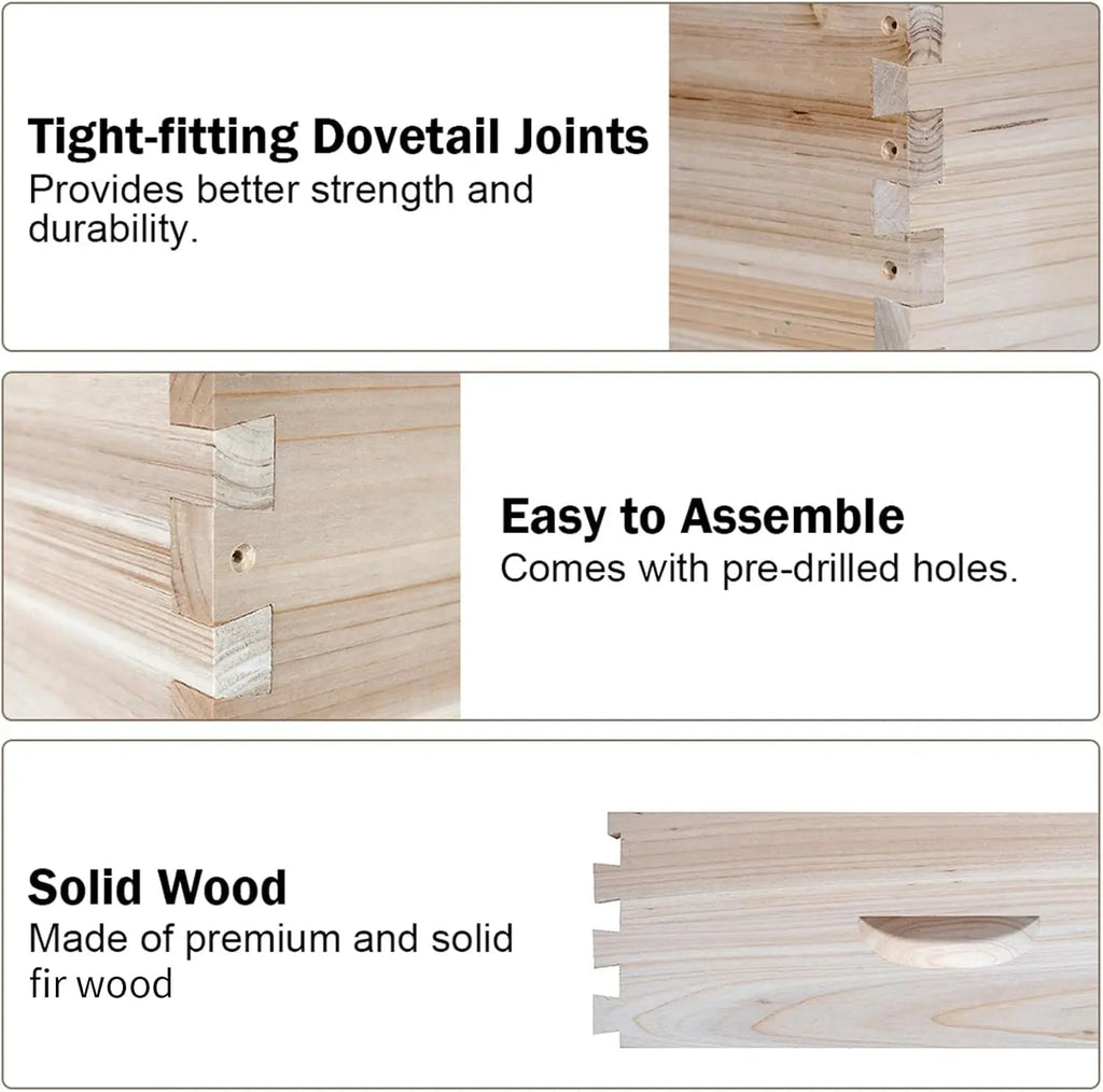 10-Frame Complete Bee Hive Starter Kit With Frames And Waxed Foundations.