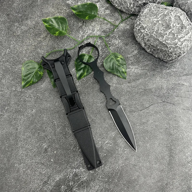 Two-color band Kydex knife. Self Defense, Rescue , Sheath.
