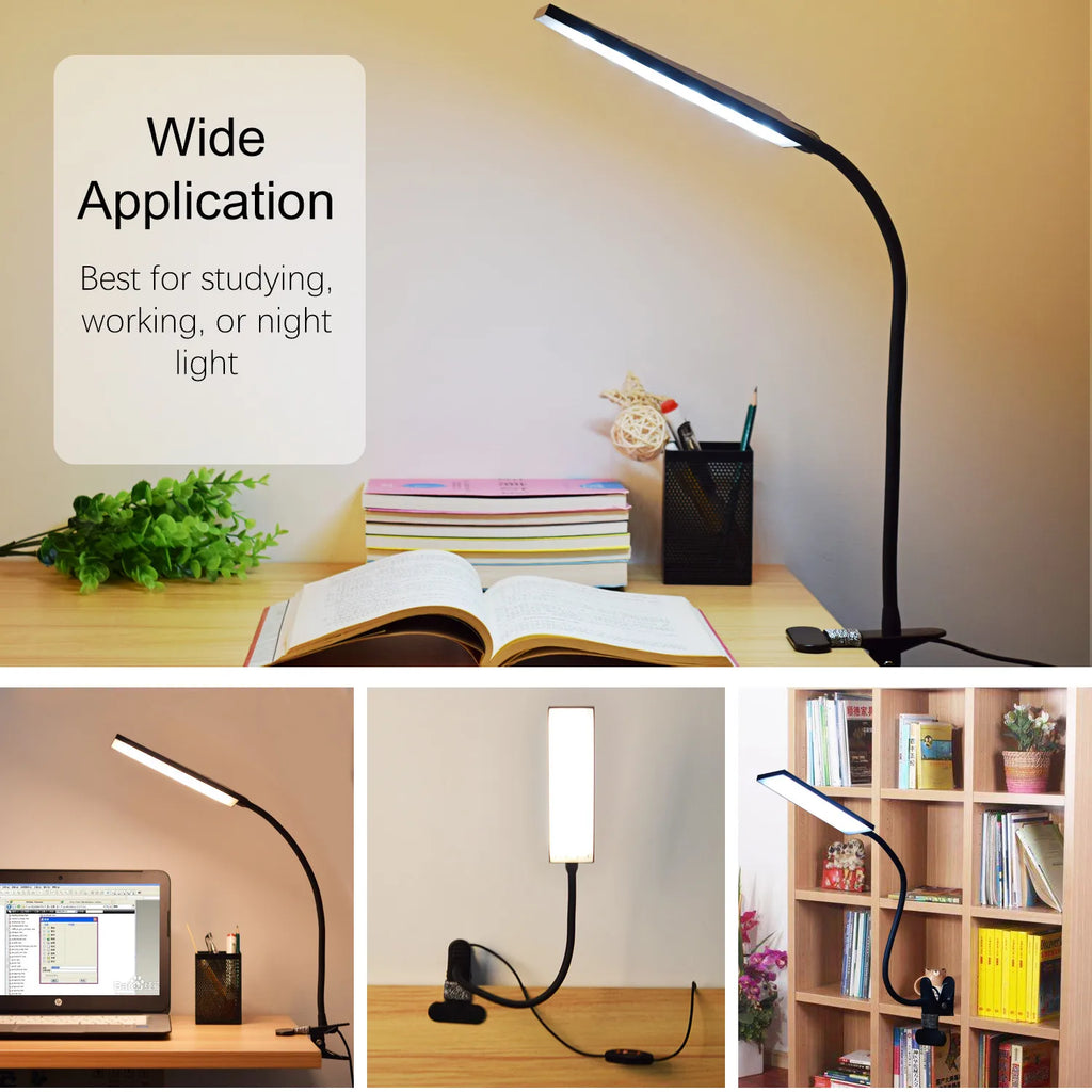 5W LED Clip on Desk Lamp with 3 Modes - 11 Brightness - Clamp.