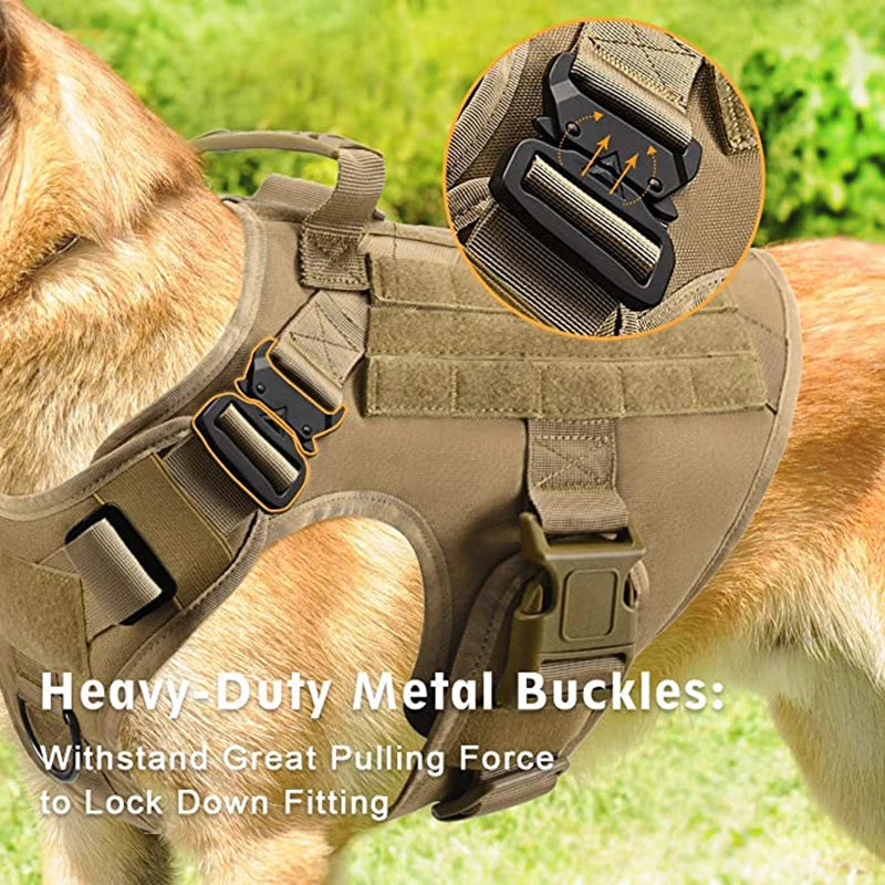 Tactical Military Vest,Tactical Training Dog Harness and Leash Set For All Breeds Dogs.