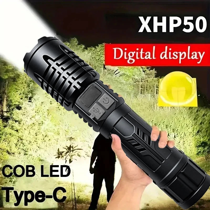 High Lumen, Waterproof Flashlight.  5 Modes, Rechargeable, Durable ABS.