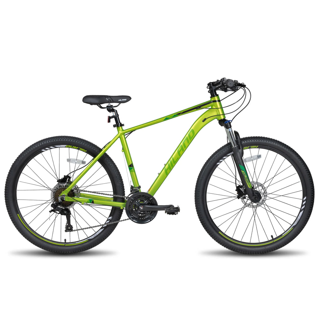 Hiland Aluminum Mountain Bike. 21 Speeds, Hydraulic Disc Brakes, Lock-Out Suspension Fork, 27.5 inch Wheel.