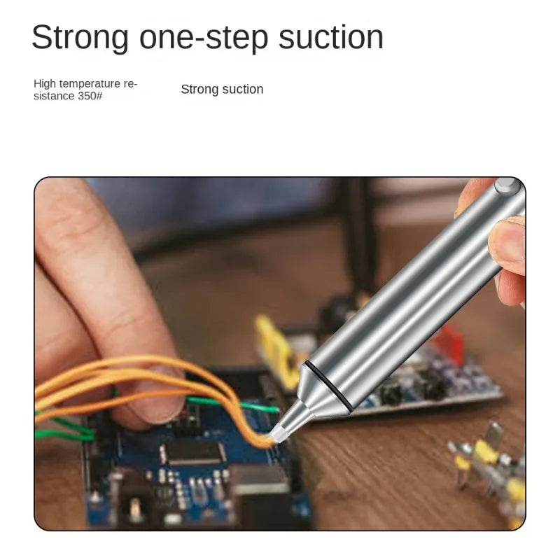 Aluminum Desoldering Pump. Soldering Sucker Pen. Powerful Vacuum.